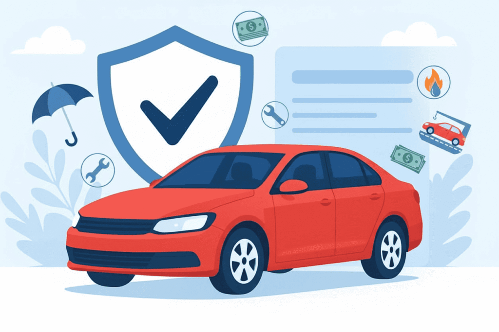 Imagen de carro rojo que representa un seguro Full