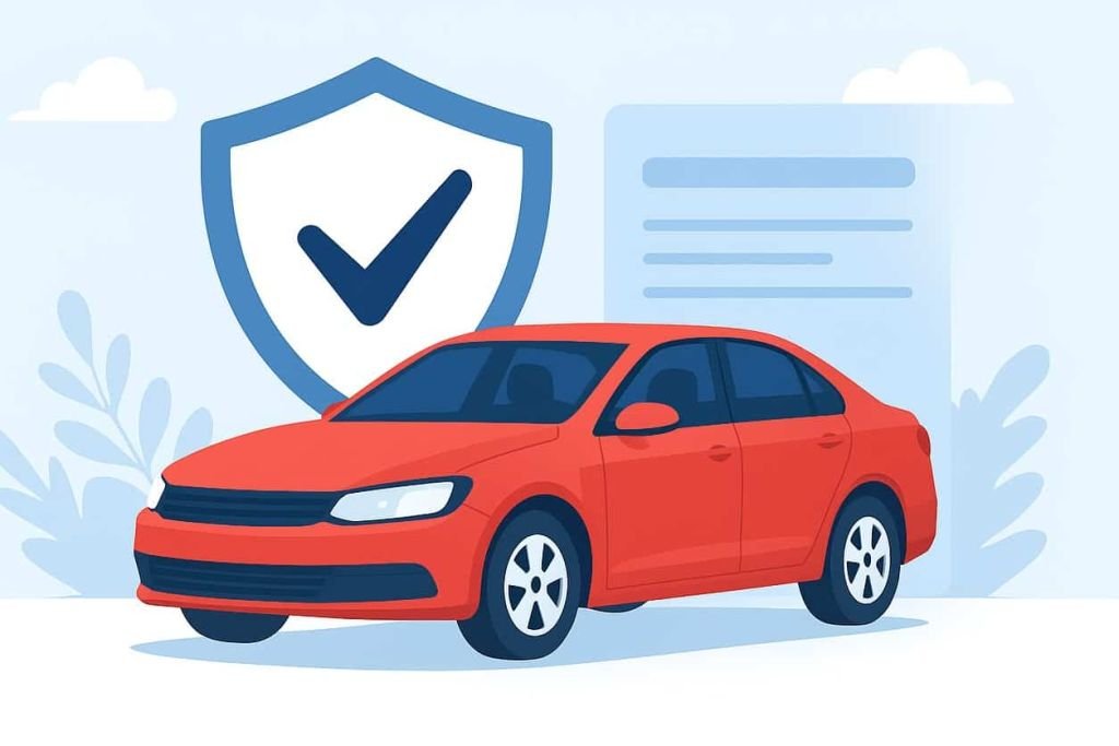 Automóvil rojo con imagen de seguridad