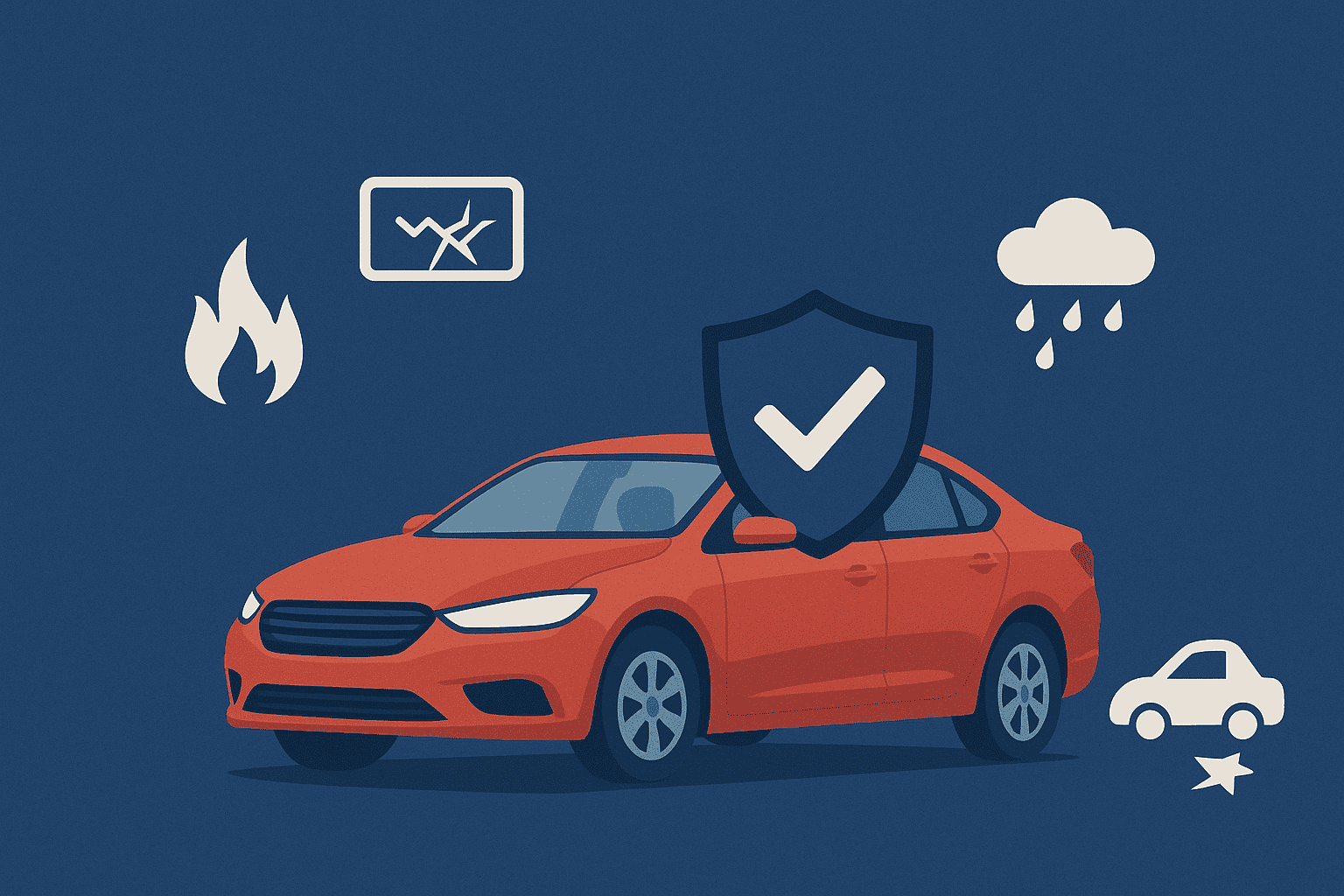 Automóvil rojo representando seguro full