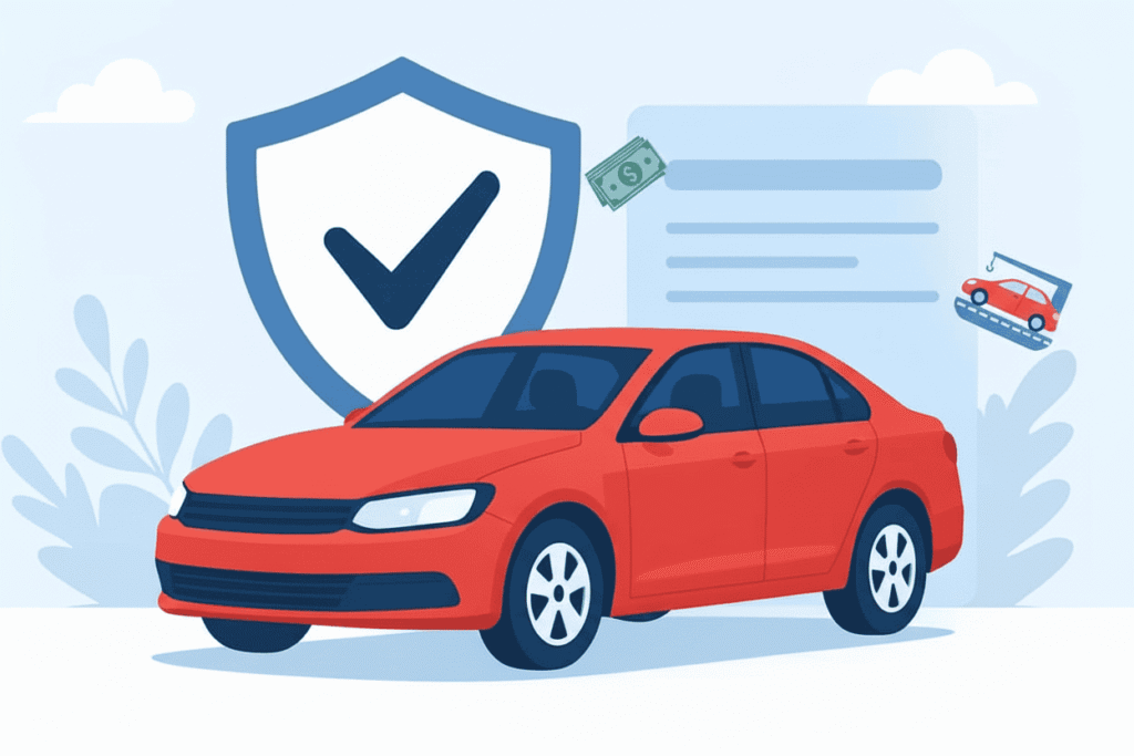 Imagen de carro rojo que representa un seguro semufull