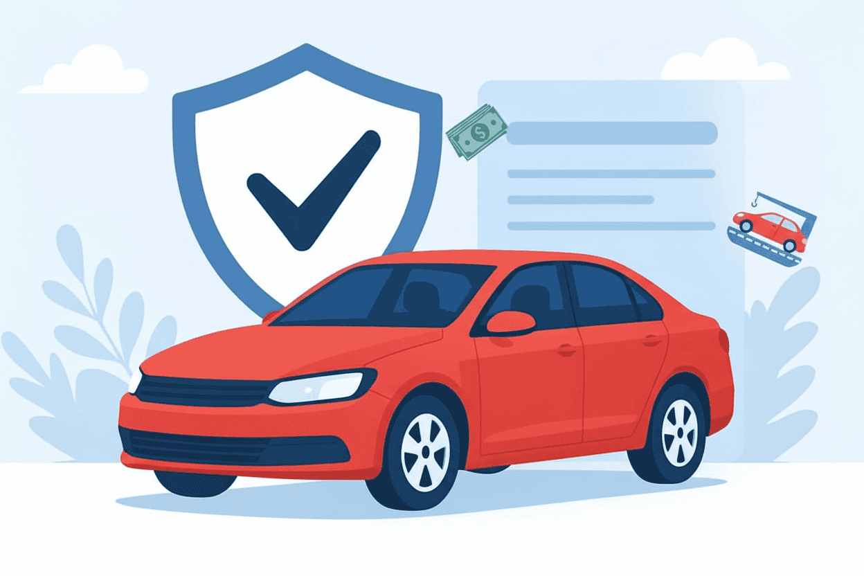 Imagen de carro rojo que representa un seguro semufull